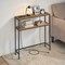 2 Tier Entryway Table with Charging Station, Space Saving Sofa Table with Stable Steel Frame